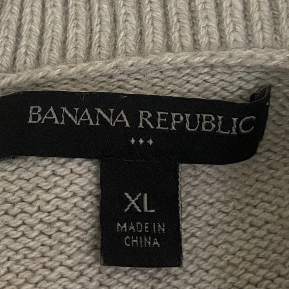Banana Republic Mens XL Shawl Collar Cardigan Wool Blend Cable Knit Grandpa Core